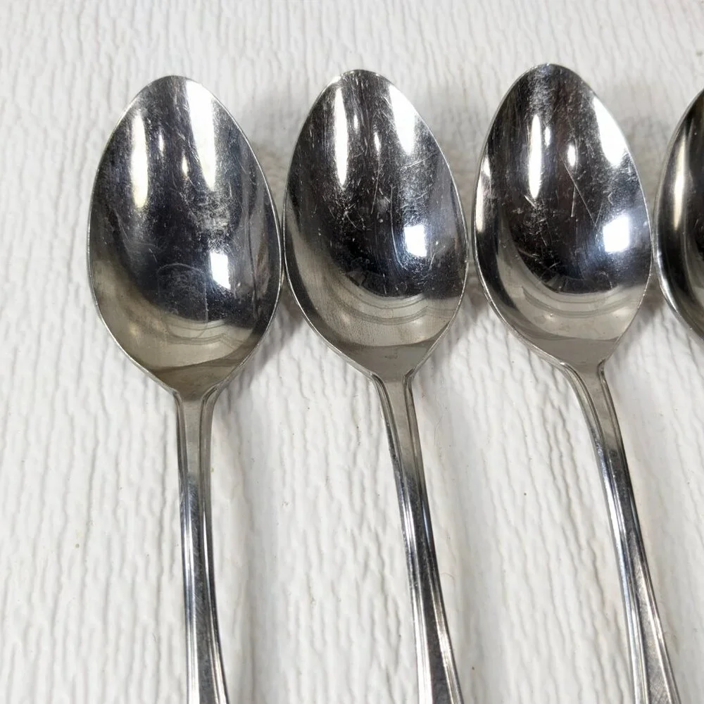 Vintage The Cellar LIVINGSTON place oval soup spoon SET 5 Stainless‎ steel
